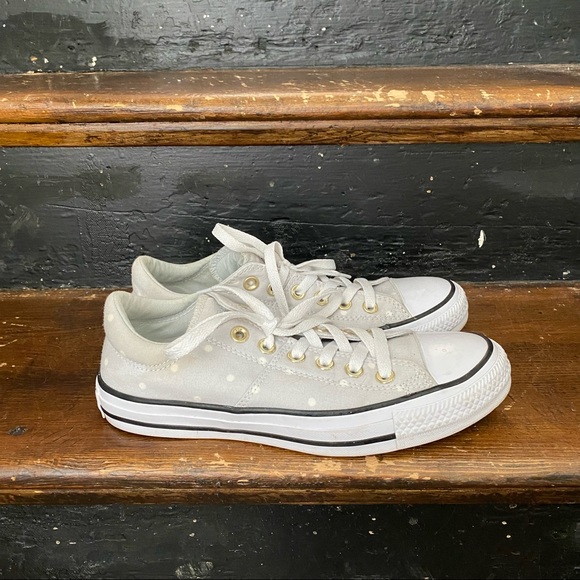 Converse Shoes - Converse All Stars Gray Polka Dot Sneakers 7